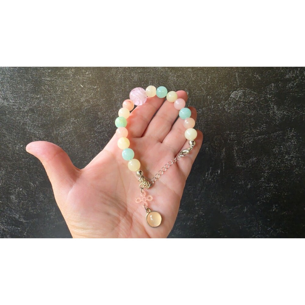 Multicolored Pastel Beaded Adjustable Silver Tone Bracelet Costume Jewelry